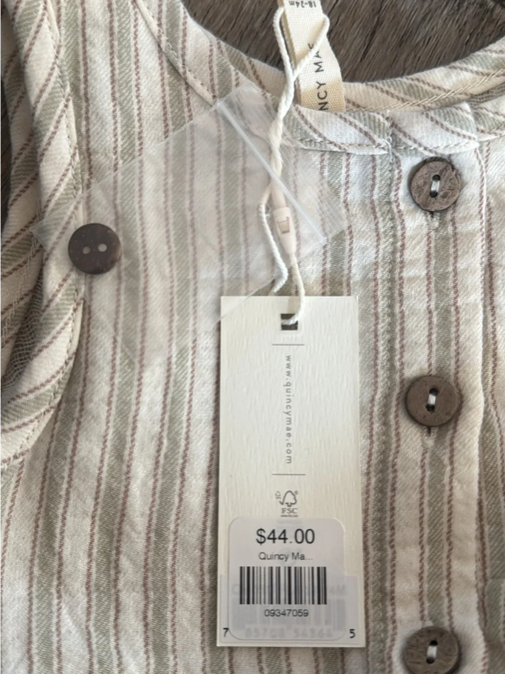 Quincy Mae Cream Striped Peplum Top & Sage Bloomer